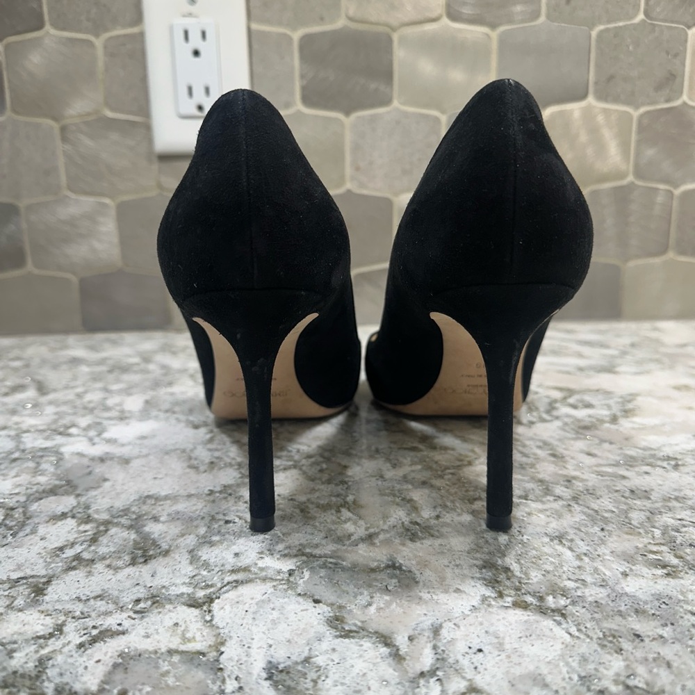 Jimmy Choo Romy 85 Black Suede Pump - Picture 3 of 12